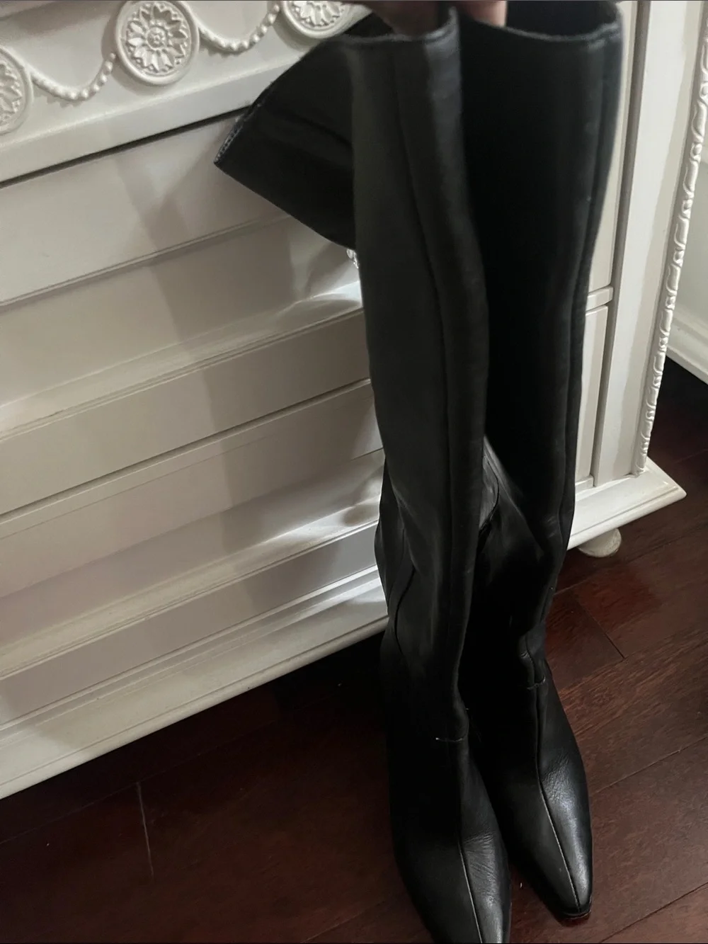 Vince Camuto Black Over-the-Knee Pointed Toe Boots